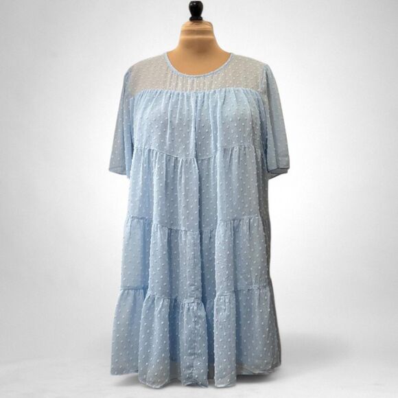 Mittoshop Dresses & Skirts - MITTOSHOP Shift Dress in Sky Blue, NEW WITH TAGS! Size 1X Plus 1XL